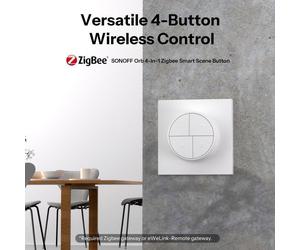 SONOFF Orb 4-en-1 Fusion Series SNZB-01M Bouton Zigbee Scène à une touche Télécommande double protocole Zigbee et eWeLink