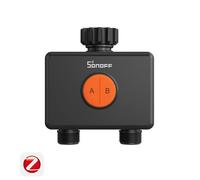SONOFF SWV-ZF2E Hydro DUO Minuteur d'arrosage Zigbee 2 Zones, entrée en Laiton, IP65, Alimentation Type-C et 4 Piles AA, Adaptation météo avec débitmètre, hub Zigbee requis, Home Assistant