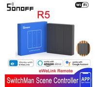 SONOFF R5/R5W contrôleur de scène SwitchMan avec batterie 6 touches câblage libre eWeLink-télécommande fonctionne avec SONOFF M5 T5 MINIR4