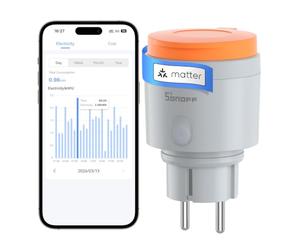 SONOFF S61s Outdoor (Schuko) - Prise Extérieure Intelligente, IP44, Compatible Matter, 2,4 GHz Wi-Fi, 16 A, 3840 W, Surveillance de l'énergie, Protection contre les surcharges, Compatible avec Alexa