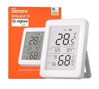 SONOFF SNZB-02DR2 AirGuard TH, Capteur Zigbee Intelligent de Température et d’Humidité Intérieur, Écran LCD 3.6'', Suivi App avec Graphiques, Alertes, Exportation de Données, Affichage à Distance