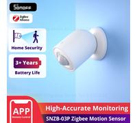 SONOFF SNZB-03P Détecteur de Mouvement ZigBee, Detecteur ZigBee 3.0 Sans Fil, Détection 5 Secondes, Scène Intelligente, SONOFF Zigbee Bridge Requis, Piles Incluses, Compatible avec Alexa/Google Home