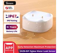 SONOFF SNZB-05P Zigbee 3.0 capteur de fuite d'eau détection de fuite et de gouttes alertes en temps réel prise en charge Assistant domestique Google Alexa SNZB-05P WLDC200