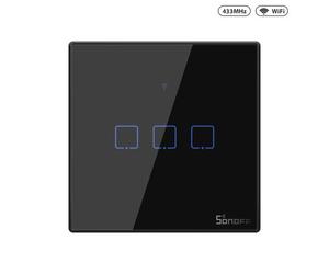SONOFF T3 EU Noir Wifi Commutateur tactile intelligent 433Mhz RF Télécommande Calendrier via eWeLink