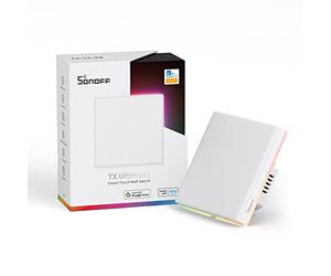 SONOFF T5-1Gang WiFi interrupteur Sans Fil Tactile, 2 way Interrupteur Mural Intelligent, Tactile Complet, Lumière LED, Sonnette Smart Wall Switch Compatible avec Alexa, Google Home, 5A/1200W
