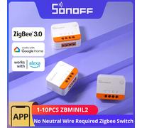 SONOFF ZBMINIL2 Zigbee 3.0, interrupteur intelligent, sans fil neutre, taille minuscule, contrôle bidirectionnel via eWeLink Google Alexa Alice, 1 à 10 pièces