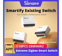 SONOFF ZBMINIR2 Interrupteur intelligent Zigbee, mode relais détachable, contrôle par interrupteur externe, fonctionne avec la passerelle EWeLink Zigbee, 1 à 4 pièces requises 4PCS ZBMINIR2