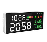Sonomètre LED 11 Pouces avec Horloge d'humidité de la Température - 2.4G WIFI Tuya APP Décibelmètre pour DB Temp Testeur d'humidité Sonomètre pour Salle de Classe Studio Bureau à