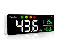 Sonomètre Numérique, 3In1 Décibelmètre 30-130dB (±1,5dB), Wall Mount Sound Level Meter avec Température & Humidité, Grand écran LED 11", Mesure du Bruit pour Maison