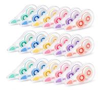 Sonostacle Lot de 18 Rubans Correcteurs, 3m x 5mm Souris Blanco Correcteur | 6 Farben Mini Pocket Mouse Rubans Correcteurs, Roller de Correction pour Effacer et Corriger pour Fournitures École Bureau