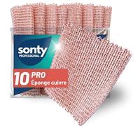 SONTY Éponges de cuivre 10 pièces - Chiffons écologiques fabriqués en Autriche sans Produits Chimiques | Éponge Vaisselle et grattoir Cuisine | Lavettes de cuivre lavables 15x15 cm