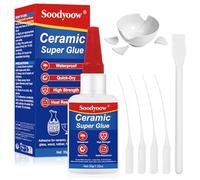 Soodyoow Colle Céramique 35g, Colle Transparente Extra Forte, Adhésif Instantané pour Réparation Porcelaine, Céramique, Poterie, Décorations et Objets DIY