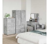 SooIarix Armoire de rangement 60 x 48 x 105 cm - En bois gris béton - Armoire de rangement multi-usages - Armoire de rangement avec tiroirs pour la maison, le bureau, la cave, le couloir