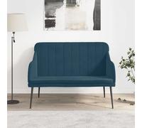 SooIarix Banc bleu 110 x 76 x 80 cm en velours avec structure en métal, dossier rembourré et assise profonde pour salon, lecture, télévision et détente au quotidien