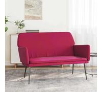 SooIarix Banc rouge vin 108 x 79 x 79 cm en velours et métal avec rembourrage en mousse, accoudoirs et dossier pour salon, lecture, télévision et assise détendue