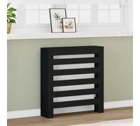 SooIarix Cache-radiateur noir en bois 78 x 20 x 82 cm avec design à lattes, étagère pratique, montage mural, accessoires de radiateur pour salon et salle de bain
