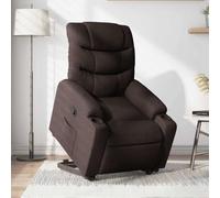 SooIarix Fauteuil relax avec aide à se lever - Housse en tissu marron foncé - Fonction couchée manuelle - Charge maximale de 110 kg - Pour personnes âgées