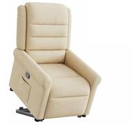 SooIarix Fauteuil relax avec aide à se lever - Tissu crème - Électrique - Fonction allongée manuelle - Charge maximale de 110 kg - Pour personnes âgées