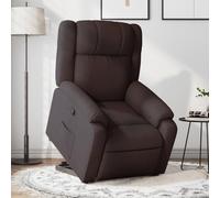 SooIarix Fauteuil relax avec aide à se lever - Tissu marron foncé - Moteur électrique - Fonction couchée manuelle - Max 110 kg - Chaise rembourrée confortable pour salon