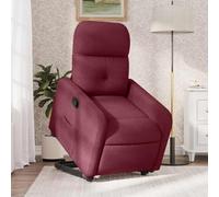 SooIarix Fauteuil relax électrique avec aide à se lever, tissu bordeaux, fonction de couchage manuelle, expérience d'assise confortable, cadre solide, poche latérale pratique