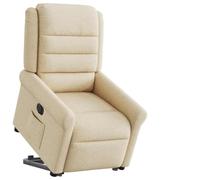 SooIarix Fauteuil relax électrique avec aide au levage, tissu crème, fonction allongée électrique, expérience d'assise confortable, charge maximale 110 kg