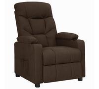 SooIarix Fauteuil relax en tissu marron foncé, fonction allongée manuelle, dossier réglable, fauteuil de salon confortable pour chambre à coucher, cadre en bois et métal