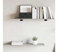 SooIarix Lot de 4 étagères murales - Gris Sonoma - 80 x 20 x 1,5 cm - Étagère pour salon, cuisine, bureau, espace de rangement et ordonnage, système d'étagère murale stable pour livres et dossiers
