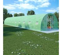 SooIarix Serre de 45 m² 15 x 3 x 2 m avec cadre en acier galvanisé et 20 fenêtres d'aération, tunnel en film pour légumes, herbes, tomates, balcon, terrasse, jardin, protection contre le vent