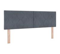 SooIarix Tête de lit en velours gris foncé 144 cm avec hauteur réglable, cadre en bois, coussin mural moderne, coussin mural autocollant, panneaux muraux élégants pour chambre d'enfant