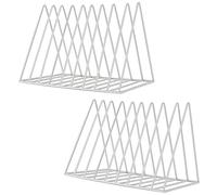 Sooyee Lot de 2 porte-revues triangulaires à 9 emplacements - Blanc