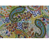 Sophia-Art Couvre-lit Kantha Indien Fait Main en Coton - Motif Cachemire, Couverture pour Lit King/Twin, Canapé - Bohème (Beige2, King 90 * 108 Pouces)
