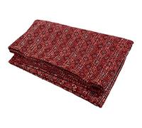 Sophia-Art Couvre-lit vintage imprimé bohème et végétal, queen size, fait à la main, couverture Ajrakh Kantha, Coton, Rouge, King 90*108 Inches