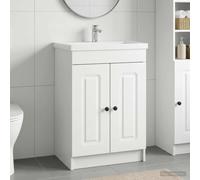 Sophrelle Armoire sous évier de Salle de Bain Blanc 78,5 x 37,5 x 81 cm,Meubles-lavabos de Salle de Bains,890014