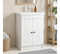 Sophrelle Armoire sous évier de Salle de Bain Blanc Brillant,Meubles-lavabos de Salle de Bains,890038
