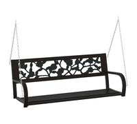 Sophrelle Balancelle de Jardin 125 cm Acier et Plastique Noir,Bancs de Jardin,317145