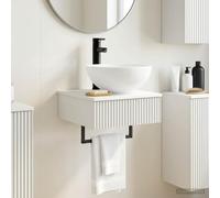Sophrelle Basin de Lavage Mural Blanc 40 x 41 x 40,5 cm Bois d'ingénierie,Meubles-lavabos de Salle de Bains,890178