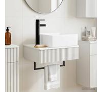Sophrelle Basin de Lavage Mural Blanc Brillant 50 x 41 x 39 cm,Meubles-lavabos de Salle de Bains,890192