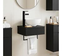 Sophrelle Basin de Lavage Mural Noir 40 x 35 x 39 cm Bois d'ingénierie,Meubles-lavabos de Salle de Bains,890169