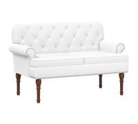 Sophrelle Canapé Love Seat avec capitonnage en Boutons Blanc Simili Cuir,Bancs,42041863