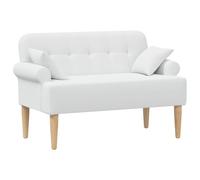 Sophrelle Canapé Love Seat avec capitonnage en Boutons Blanc Tissu,Bancs,42041819