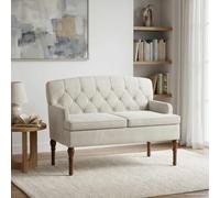 Sophrelle Canapé Love Seat avec capitonnage en Boutons Crème Velours,Bancs,42041851