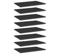 Sophrelle Panneaux bibliothèque 8 pcs Noir Brillant 60x40x1,5cm Aggloméré,Bibliothèques,805263