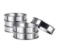 Sopito Cercle a Patisserie, 6 Pcs Anneau de Muffin en INOX pour Crêpes et Gâteaux, Antiadhésif et Doublement Roulé Cercle Patisserie, 10,5x2.5cm Crumpet Rings