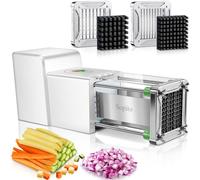Sopito Coupe Frite Electrique avec lames de 9 mm et 12 mm Machine a Frites | inox,découpe frites professionnel, pour Pommes de Terre, Concombres, Courgettes, Carottes, Oignon,Argent