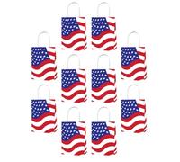 SOPOTUTU 10pièces Sacs Papier Décoratifs Drapeau Américain avec Poignée pour Fête Patriotique Juillet Cadeau Fiable Réutilisable pour Bonbons et Shopping