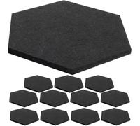SOPOTUTU 12 Pièces Panneau Mural Insonorisé Hexagonal Autocollant | Polyester, Effet Feutre Décoratif, Usage Bureau et Maison, Forme Hexagonale, Surface Résistante
