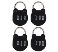 SOPOTUTU 4 pièces Lot de Cadenas à Combinaison Métal Chiffres Antivol Résistant Serrure pour Casier Valise Boîte à Outils et Sacs Code Noir Compact et Portable