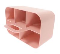 SOPOTUTU Boîte De Rangement Compartimentée 5 Cases Petite Taille En Plastique Rose Multifonction Avec Poignée Pour Bureau, Étudiants Et Rangement Maquillage Portable