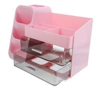 SOPOTUTU Organisateur Maquillage Multifonction Grand Volume avec Rangement pour Soins Boîte Cosmétique pour Coiffeuse Salle de Bain Commode Rose