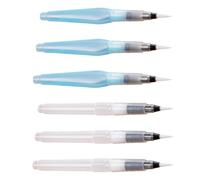 SOPOTUTU Pinceaux à Eau pour Peinture Aquarelle Lot de 6 en Plastique Tête en Nylon, Design Léger et Portable et Activités Artistiques DIY